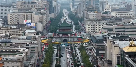 60秒航拍西安國慶熱景